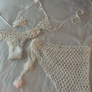 Fashion Nova tropical crochet 3 piece bikini